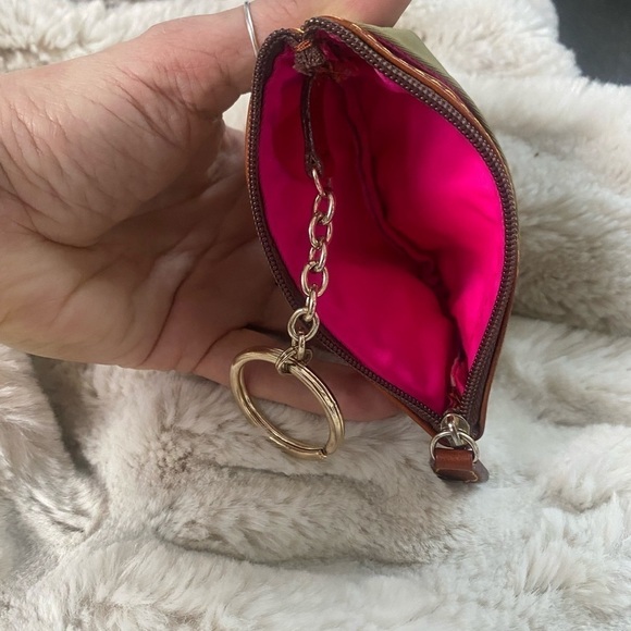 Dooney & Bourke Change Purse Key Holder Khaki and Brown - Picture 5 of 5